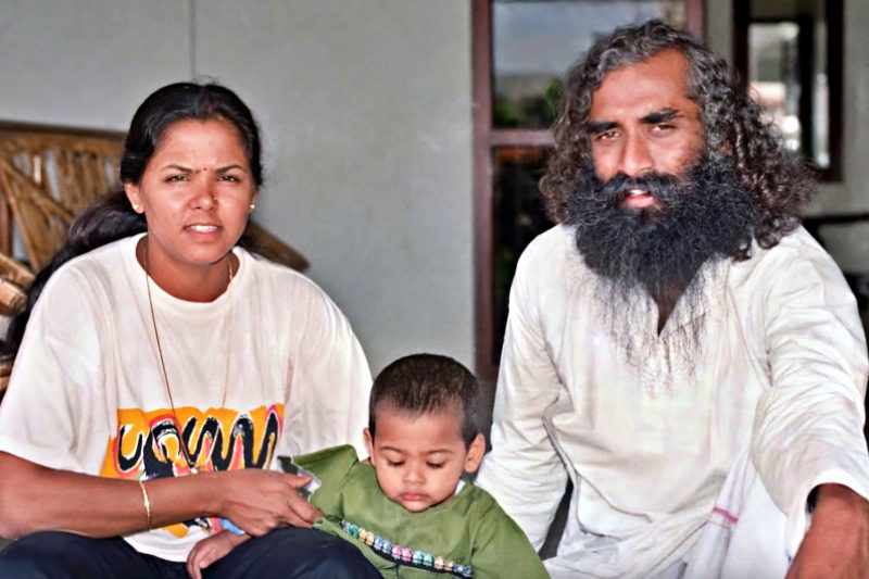 sadhguru with his wife and child